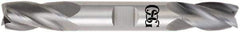 OSG - 1/4", 5/8" LOC, 3/8" Shank Diam, 3-3/8" OAL, 4 Flute, Solid Carbide Square End Mill - Double End, TiAlN Finish, Spiral Flute, 30° Helix, Centercutting, Right Hand Cut, Right Hand Flute, Series 444 - Eagle Tool & Supply
