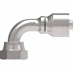 Eaton - Hydraulic Hose Fittings & Couplings Type: Female ORS Swivel Short Drop 90 Elbow Hose Diameter: 1 (Inch) - Eagle Tool & Supply