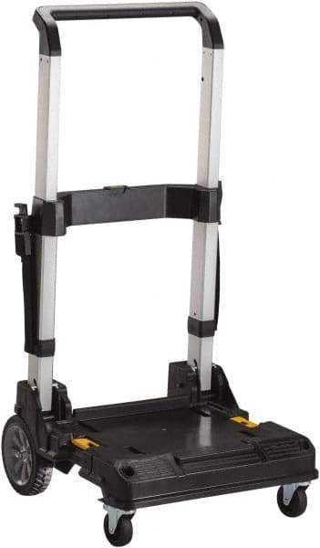 DeWALT - 200 Lb Capacity 12-3/4" OAH Trolley - Telescopic 3-Position Aluminum Handle, Metal, 2 Rigid, 2 Swivel Wheels - Eagle Tool & Supply