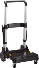 DeWALT - 200 Lb Capacity 12-3/4" OAH Trolley - Telescopic 3-Position Aluminum Handle, Metal, 2 Rigid, 2 Swivel Wheels - Eagle Tool & Supply