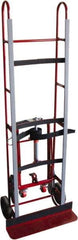 PRO-SOURCE - 1,200 Lb Capacity 66-3/4" OAH Vending Truck - 5-1/4 x 24" Base Plate, Steel Handle, Steel, Mold-On Rubber Wheels - Eagle Tool & Supply