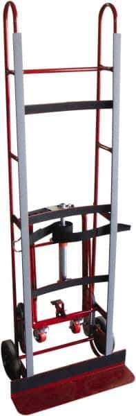 PRO-SOURCE - 1,200 Lb Capacity 61" OAH Vending Truck - 5-1/4 x 24" Base Plate, Steel Handle, Steel, Mold-On Rubber Wheels - Eagle Tool & Supply