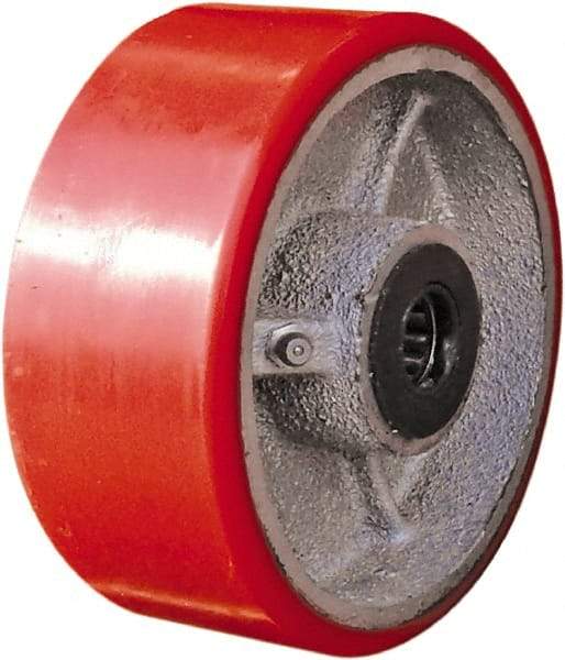 Value Collection - 5 Inch Diameter x 2 Inch Wide, Polyurethane on Iron Caster Wheel - 1,000 Lb. Capacity, 3/4 Inch Axle Diameter, Roller Bearing - Eagle Tool & Supply