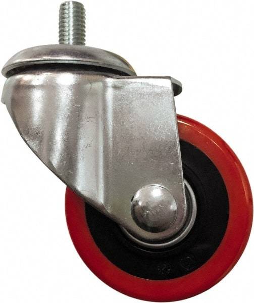 Value Collection - 3 Inch Diameter x 1-1/4 Inch Wide, Polyurethane Caster Wheel - 220 Lb. Capacity, 3/8 Inch Axle Diameter, Ball Bearing - Eagle Tool & Supply