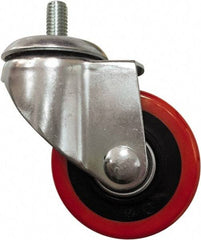 Value Collection - 3 Inch Diameter x 1-1/4 Inch Wide, Polyurethane Caster Wheel - 220 Lb. Capacity, 3/8 Inch Axle Diameter, Ball Bearing - Eagle Tool & Supply
