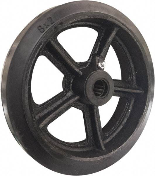 Value Collection - 8 Inch Diameter x 2 Inch Wide, Mold-On Rubber Caster Wheel - 600 Lb. Capacity, 1/2 Inch Axle Diameter, Roller Bearing - Eagle Tool & Supply