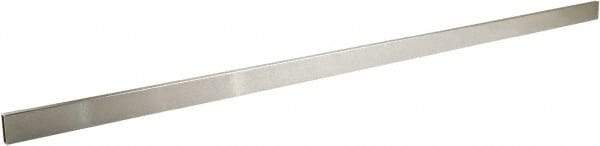 ECONOCO - 1/2" Wide, 1-1/2 High, Open Shelving Accessory/Component - Steel, Satin Chrome Finish, 48" Long, Use with 1-1/4" Hangrail Brackets - Eagle Tool & Supply