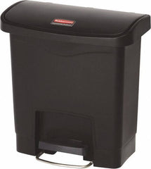 Rubbermaid - 4 Gal Rectangle Unlabeled Trash Can - 15.7" High x 14-7/8" Long, Black, Resin - Eagle Tool & Supply