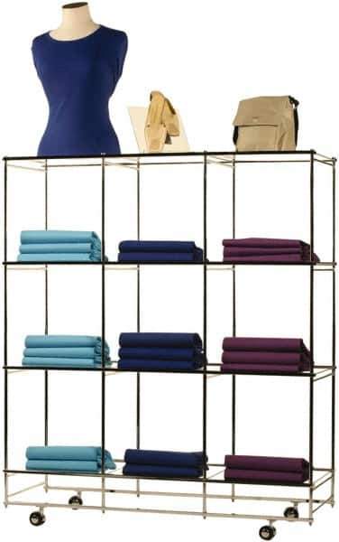 ECONOCO - 53" High x 46-1/2" Wide x 14" Deep, 12 Shelf Folding Cube Display Unit - Gray - Eagle Tool & Supply