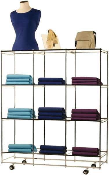 ECONOCO - 53" High x 46-1/2" Wide x 14" Deep, 12 Shelf Folding Cube Display Unit - Chrome - Eagle Tool & Supply