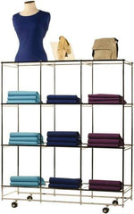 ECONOCO - 53" High x 46-1/2" Wide x 14" Deep, 12 Shelf Folding Cube Display Unit - Chrome - Eagle Tool & Supply