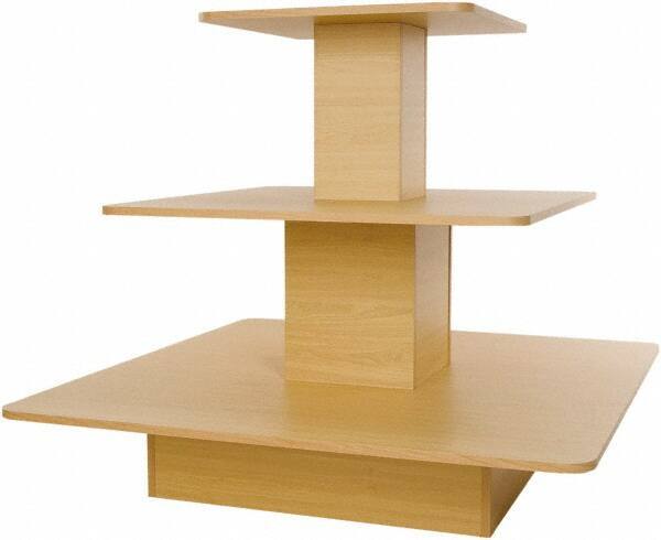 ECONOCO - 48" Long x 48" Wide x 42" High Stationary 3-Tier Table - Maple (Color), Melamine - Eagle Tool & Supply