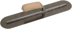 SEYMOUR-MIDWEST - Carbon Steel Rounded End Trowel - 18" Long x 4" Wide, Wood Handle - Eagle Tool & Supply