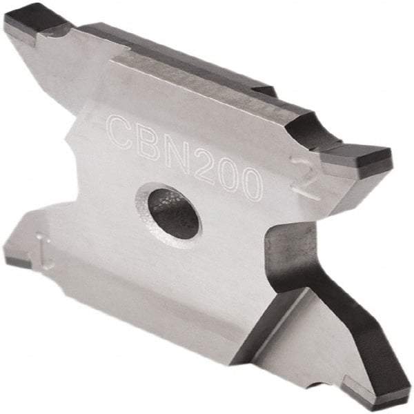Seco - 2503015X4GKL Grade CBN200, 0.08" Cutting Width PCBN Grooving Insert - 0.256" Max Depth of Cut, Left Hand, 0.15mm Corner Radius - Eagle Tool & Supply