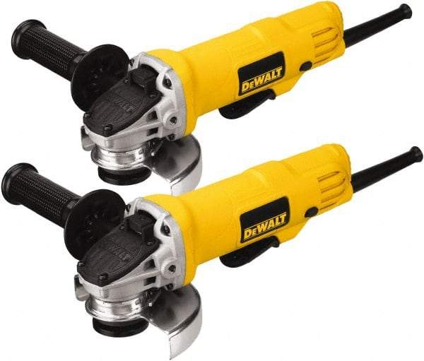 DeWALT - 4-1/2" Wheel Diam, 12,000 RPM, Corded Angle & Disc Grinder - 5/8-11 Spindle, 120 Volts, 7.5 Amps - Eagle Tool & Supply