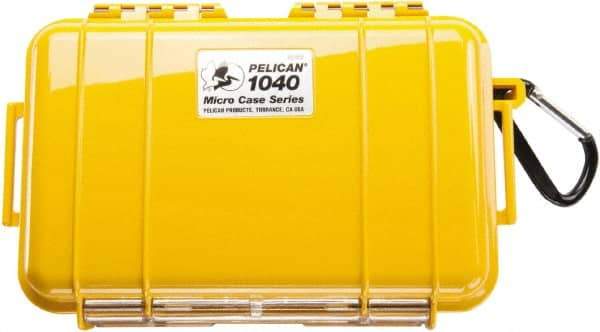 Pelican Products, Inc. - 5-1/16" Wide x 2-1/8" High, Clamshell Hard Case - Clear/Yellow, Polycarbonate - Eagle Tool & Supply