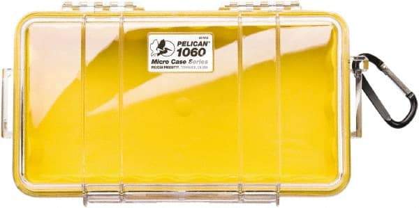 Pelican Products, Inc. - 5-9/16" Wide x 2-5/8" High, Clamshell Hard Case - Clear/Yellow, Polycarbonate - Eagle Tool & Supply