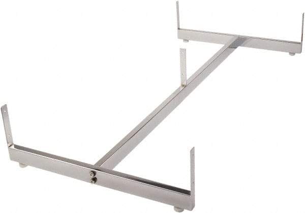 ECONOCO - 24-1/2" Wide, Open Shelving Accessory/Component - Steel, Chrome Finish, 49-1/2" Long, Use with Grid Panels - Eagle Tool & Supply