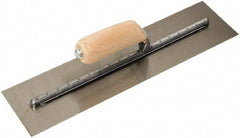 SEYMOUR-MIDWEST - Carbon Steel Finish Trowel - 16" Long x 4" Wide, Wood Handle - Eagle Tool & Supply