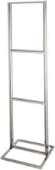 ECONOCO - 22 Inch Wide x 28 Inch High Sign Compatibility, Steel Square Frame Triple Bulletin Sign Holder - Chrome, 90 Inch Holder Height, Holds 3 Signs - Eagle Tool & Supply