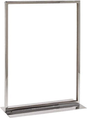 ECONOCO - 11 Inch Wide x 14 Inch High Sign Compatibility, Steel Square Frame Sign Holder - Chrome, 14 Inch Holder Height, Holds 1 Sign - Eagle Tool & Supply