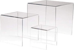 ECONOCO - 4, 6 & 8" High x 4, 6 & 8" Wide x 4, 6 & 8" Deep, Display Riser Plastic Shelving - Clear - Eagle Tool & Supply
