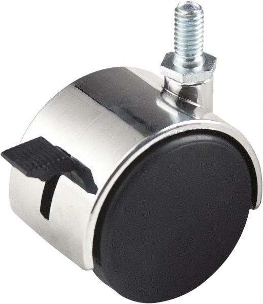 ECONOCO - 2" Diam Stem Mount Dual Swivel Caster - Plastic, 70 Lb Capacity, 5/16 x 5/8" Threaded Stem - Eagle Tool & Supply