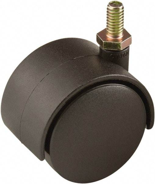 ECONOCO - 2" Diam Stem Mount Dual Swivel Caster - Plastic, 70 Lb Capacity, 5/16 x 5/8" Threaded Stem - Eagle Tool & Supply