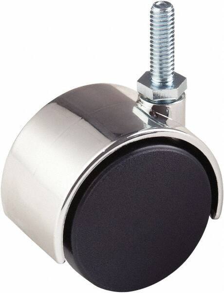 ECONOCO - 2" Diam Stem Mount Dual Swivel Caster - Plastic, 70 Lb Capacity, 5/16 x 1" Threaded Stem - Eagle Tool & Supply