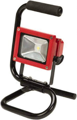 Ability One - LED Bulb, Jobsite Flashlight - Black, Red Aluminum Body, Integrated Batteries - Eagle Tool & Supply