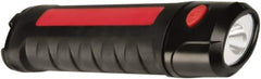Ability One - LED Bulb, Jobsite Flashlight - Black, Red Plastic Body, Integrated Batteries - Eagle Tool & Supply