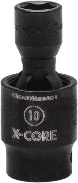 GearWrench - 3/8" Drive 10mm Standard Universal Impact Socket - 6 Points, 2-8/51" OAL - Eagle Tool & Supply