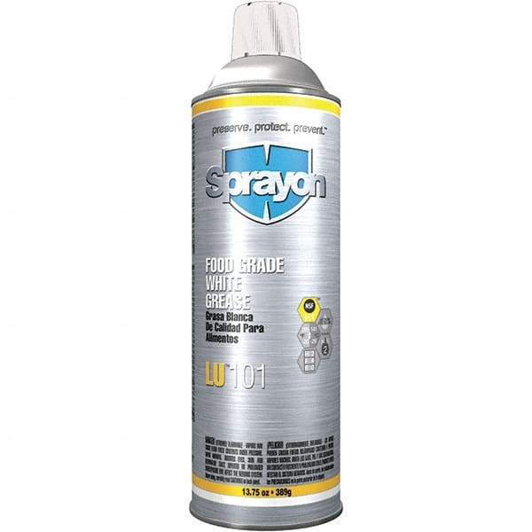 Sprayon - 20 oz Aerosol Calcium General Purpose Grease - White, Food Grade, 285°F Max Temp, NLGIG 2, - Eagle Tool & Supply