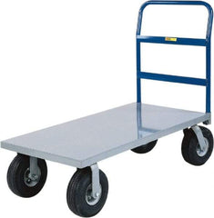 Little Giant - 1,500 Lb Capacity Steel Cushion Load Platform Truck - Steel Deck, 24" OAW, 36" Platform Length x 14" Platform Height, Pneumatic Casters - Eagle Tool & Supply