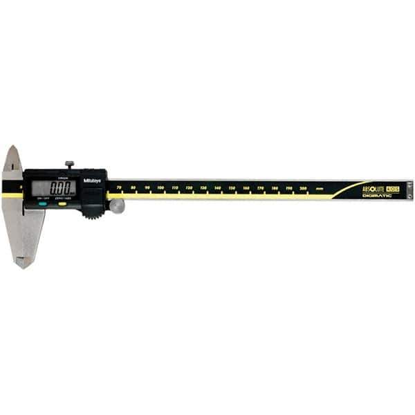 Mitutoyo - 0 to 200mm Range, 0.01mm Resolution, Electronic Caliper - Steel with 50mm Steel Jaws, 0.02mm Accuracy, SPC Output - Eagle Tool & Supply