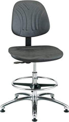 Bevco - 20-1/2 to 30-1/2" High Adjustable Chair - 27" Wide x 27" Deep, Polyurethane Seat, Black - Eagle Tool & Supply