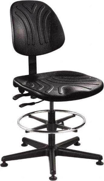 Bevco - 21 to 31" High Adjustable Chair - 27" Wide x 27" Deep, Polyurethane Seat, Black - Eagle Tool & Supply