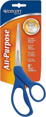 Westcott - 3.296" LOC, 8" OAL Stainless Steel Standard Standard - Plastic Offset Handle, For General Purpose Use - Eagle Tool & Supply
