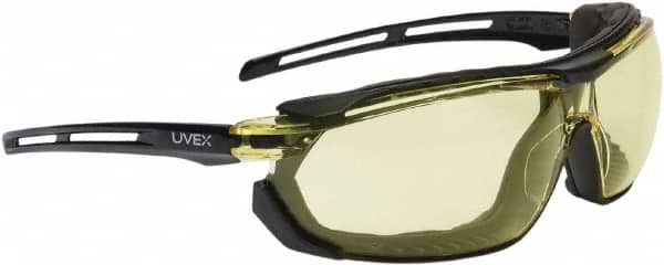 Uvex - Size Universal Amber Anti-Fog Hybrid Safety Glasses/Goggles - Eagle Tool & Supply