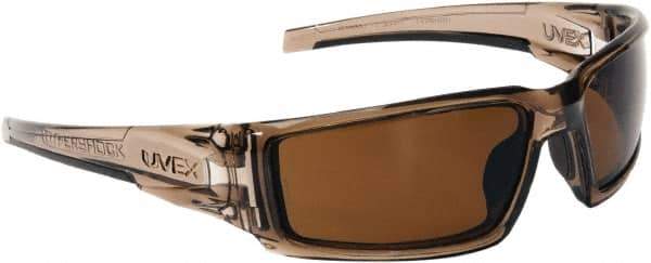 Uvex - Espresso Lenses, Framed Polarized Glasses - Scratch Resistant, Size Universal, Wrap Around - Eagle Tool & Supply