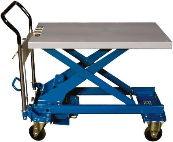 Southworth - 1,760 Lb Capacity Portable Foot-Operated Scissor Lift Table - 13" to 40-1/5" Lift Height, 39.4" Platform Length x 23.59" Platform Width - Eagle Tool & Supply