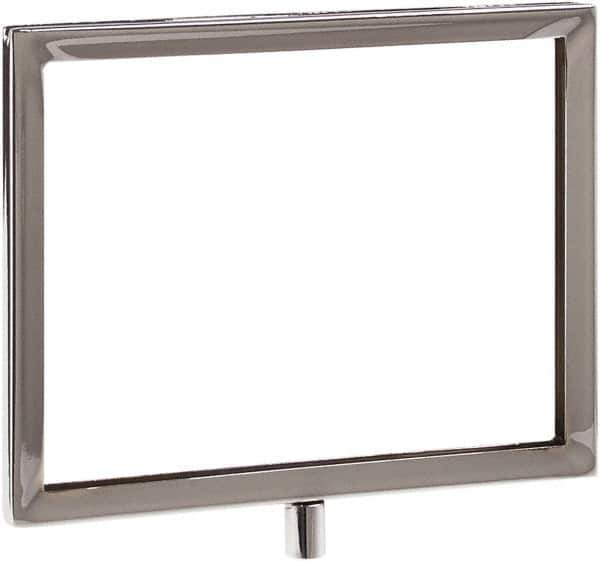 ECONOCO - 7 Inch Wide x 5-1/2 Inch High Sign Compatibility, Steel Square Frame Sign Holder - Chrome, 5-1/2 Inch Holder Height, Holds 1 Sign - Eagle Tool & Supply