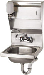 Krowne - 10" Long x 14" Wide Inside, 1 Compartment, Grade 304 Stainless Steel Hand Sink with Soap & Towel - 20 Gauge, 24" Long x 16" Wide x 15" High Outside, 6" Deep - Eagle Tool & Supply