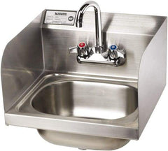 Krowne - 14" Long x 10" Wide Inside, 1 Compartment, Grade 304 Stainless Steel Hand Sink with Side Support - 20 Gauge, 14" Long x 16" Wide x 15" High Outside, 6" Deep - Eagle Tool & Supply