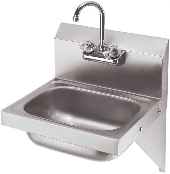 Krowne - 10" Long x 14" Wide Inside, 1 Compartment, Grade 304 Stainless Steel Hand Sink with Side Support - 20 Gauge, 20" Long x 16" Wide x 15" High Outside, 6" Deep - Eagle Tool & Supply