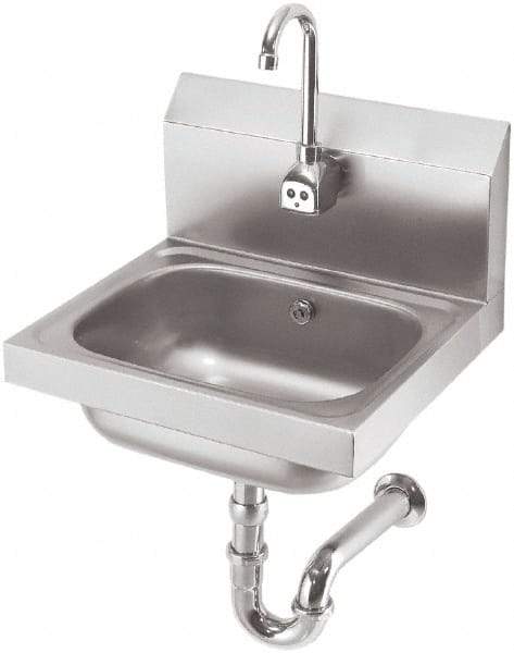 Krowne - 10" Long x 14" Wide Inside, 1 Compartment, Grade 304 Stainless Steel Hand Sink with Electronic Faucet - 20 Gauge, 15" Long x 16" Wide x 14" High Outside, 6" Deep - Eagle Tool & Supply