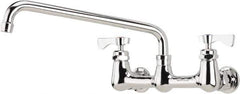 Krowne - Wall Mount, Low Arc Service Sink Faucet - Two Handle, Color Coded, Blade Handle, Swing Spout and Nozzle, No Drain - Eagle Tool & Supply