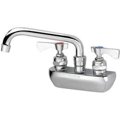 Krowne - Wall Mount, Low Arc Service Sink Faucet - Two Handle, Color Coded, Blade Handle, Swing Spout and Nozzle, No Drain - Eagle Tool & Supply