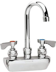 Krowne - Wall Mount, High Arc Service Sink Faucet - Two Handle, Color Coded, Blade Handle, Gooseneck Spout and Nozzle, No Drain - Eagle Tool & Supply