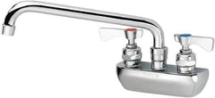 Krowne - Wall Mount, Low Arc Service Sink Faucet - Two Handle, Color Coded, Blade Handle, Swing Spout and Nozzle, No Drain - Eagle Tool & Supply